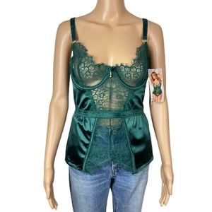 NEW Emerald Green and Lace Bustier TOP ONLY